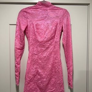 SKIMS LACE TURTLENECK DRESS-Bubblegum